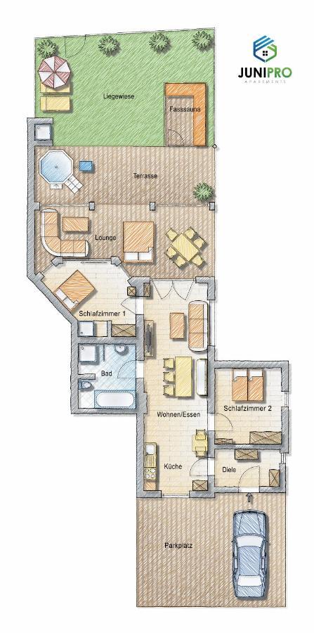 Junipro Luxury Apartments Bosen-Eckelhausen Exteriör bild