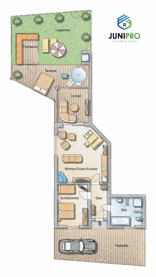 Junipro Luxury Apartments Bosen-Eckelhausen Exteriör bild
